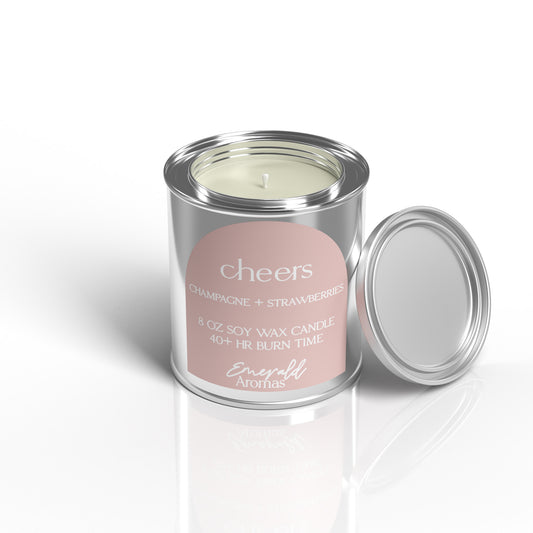 Champagne Cheers Paint Tin Soy Candle